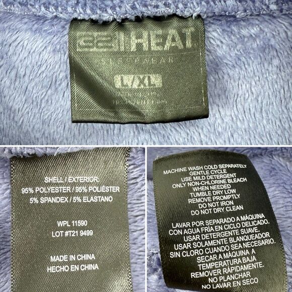 32 Degrees Heat Women's Cozy Plush Hooded Pullover Sleep Lounger -Purple -L / XL - Picture 4 of 16